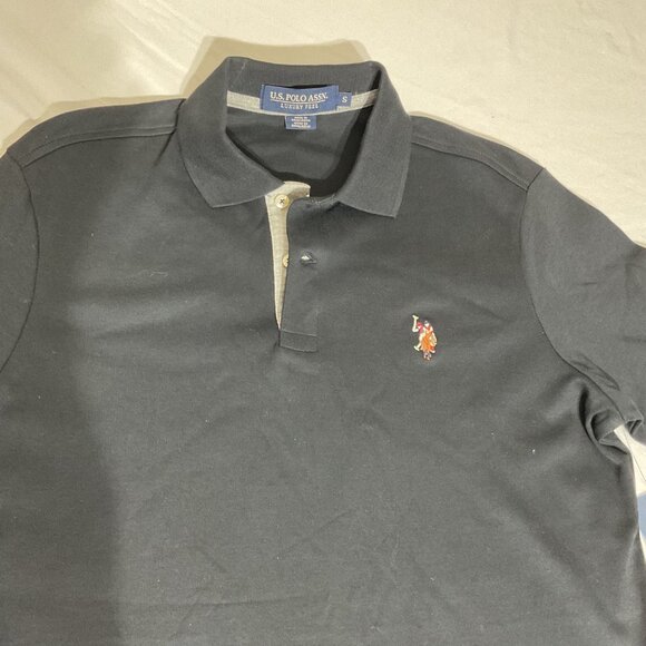 U.S. Polo Assn. Mens Black Polo Shirt With Embroidered Logo Short Sleeves Classi - Picture 3 of 6